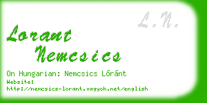 lorant nemcsics business card